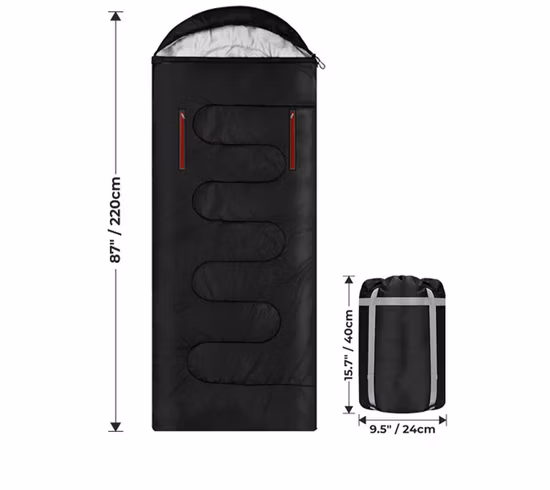 4 シーズン暖かい寒い天候に対応した軽量、ポータブル、防水寝袋、圧縮袋付き、大人と子供用